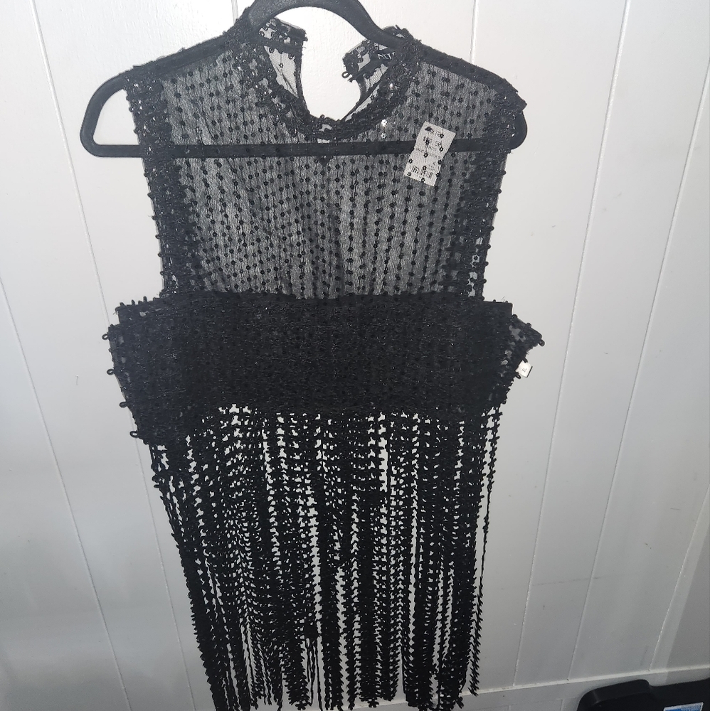 NWT Akira River Lace Fringed Sleeveless Top